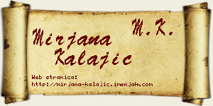 Mirjana Kalajić vizit kartica